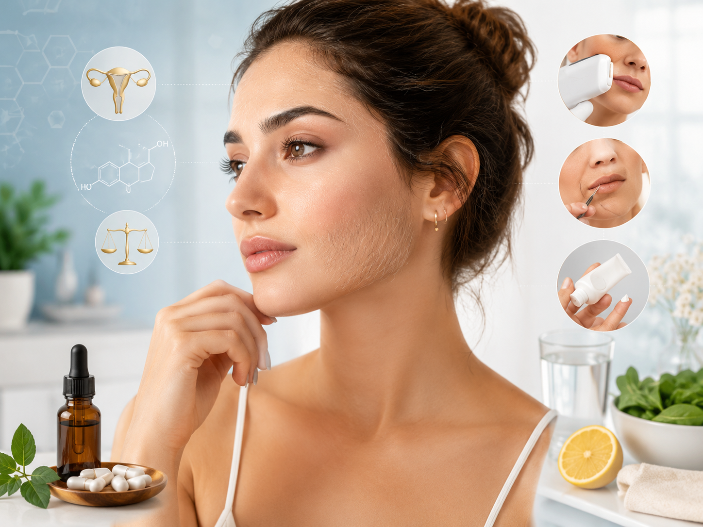 hyperpilosité faciale femme causes hormonales traitements