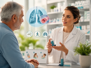 BPCO traitement inhalé et conseils au comptoir pharmacien
