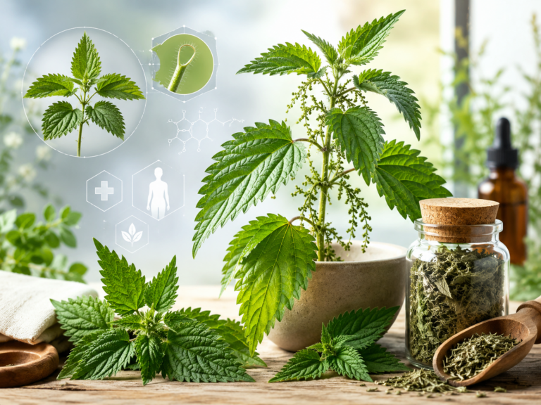 ortie médicinale Urtica dioica plante et feuilles