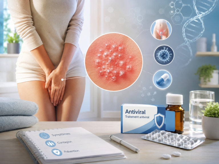 herpès génital symptômes traitement antiviral
