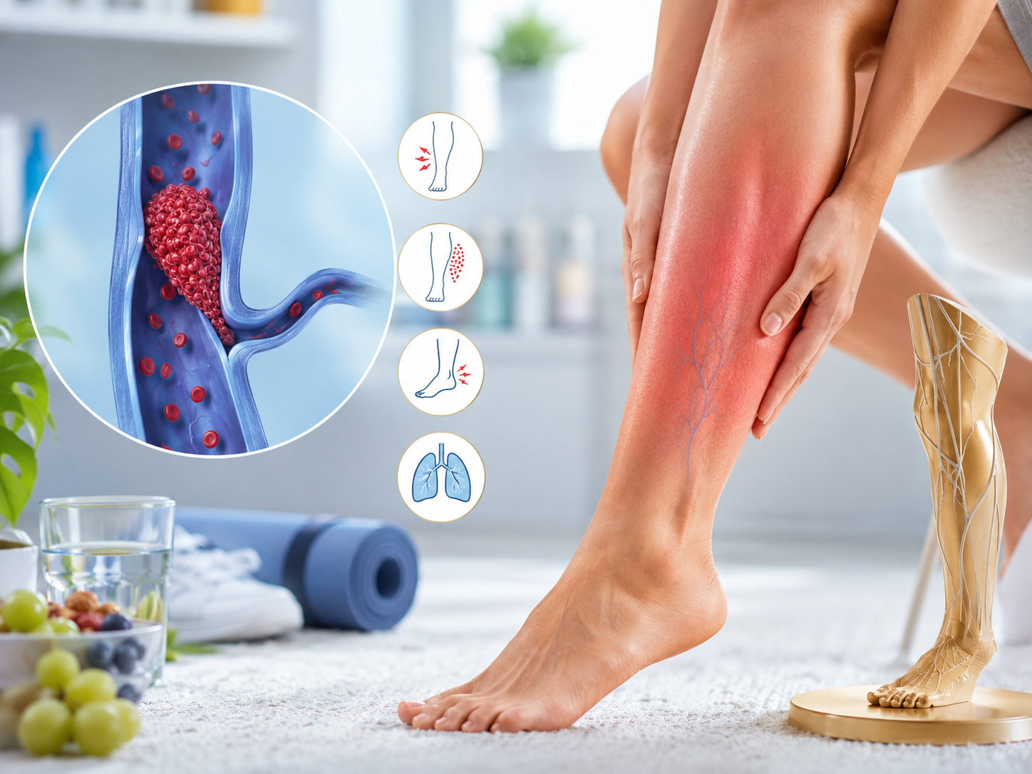 phlébite thrombose veineuse profonde jambe symptômes