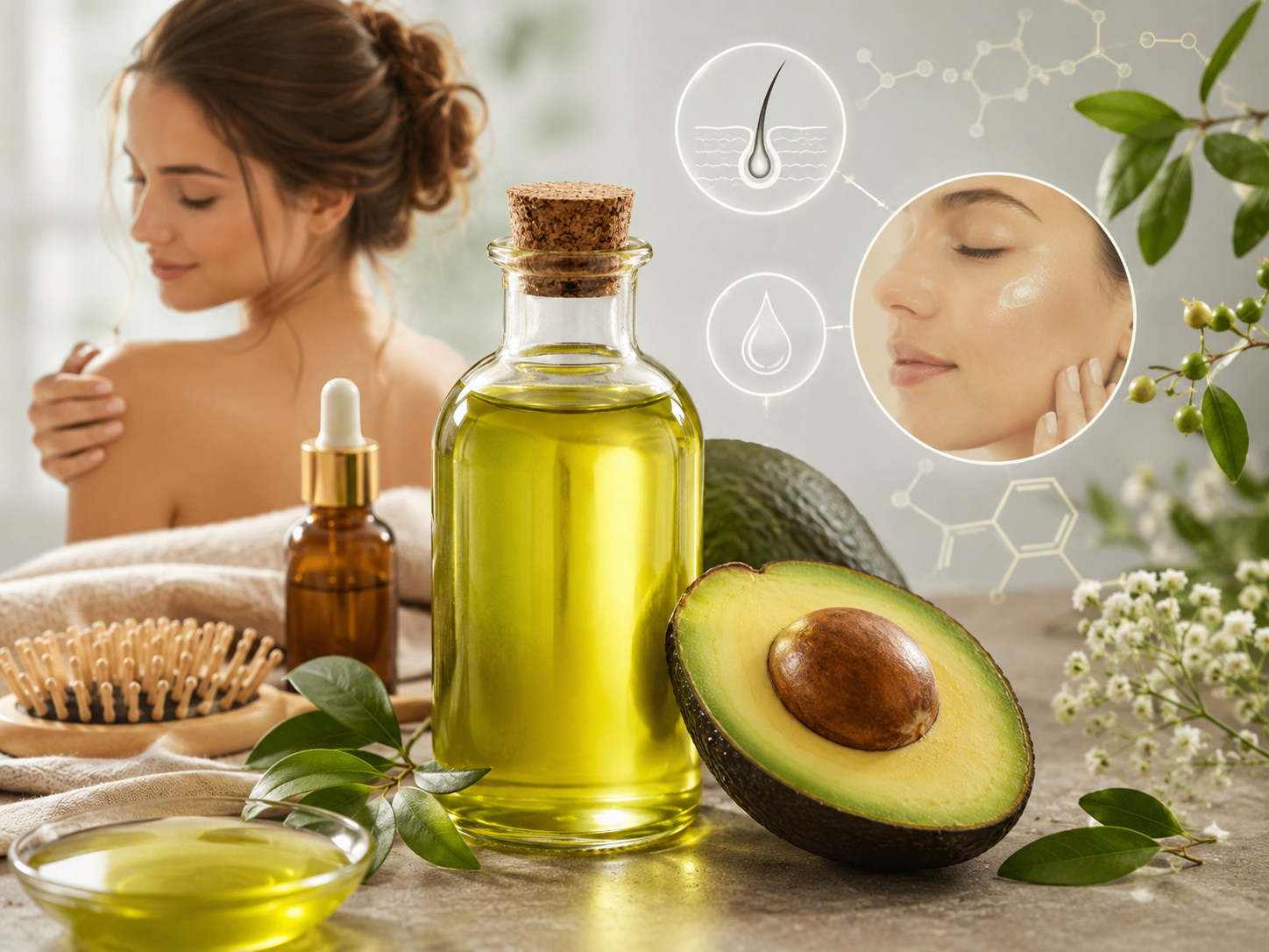 huile d'avocat bienfaits peau et cheveux soins naturels