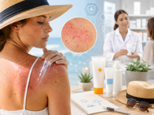 coup de soleil érythème actinique traitement pharmacien conseils