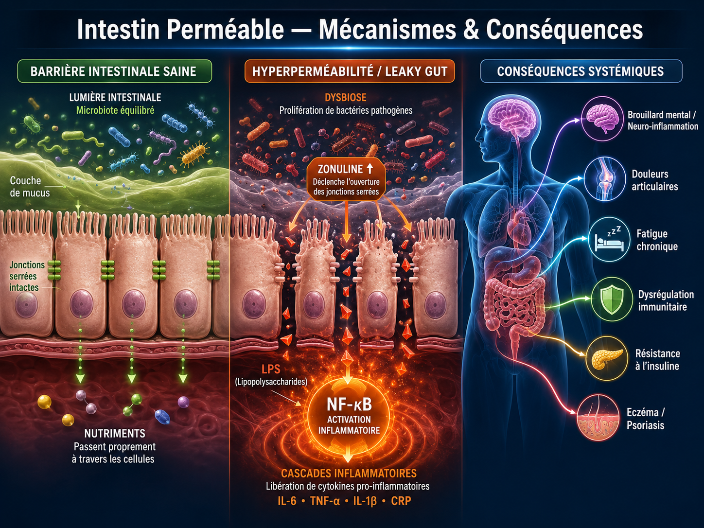 Intestin perméable (leaky gut) : causes et symptômes