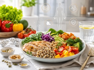bien manger perte de poids assiette colorée légumes micronutrition