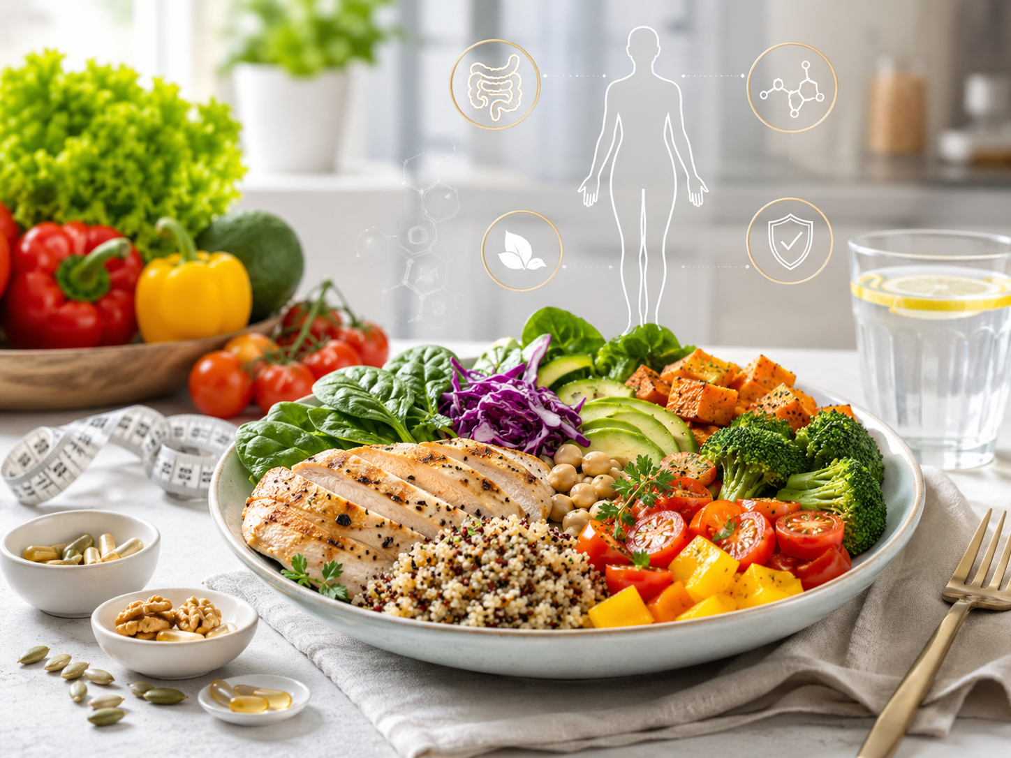 bien manger perte de poids assiette colorée légumes micronutrition