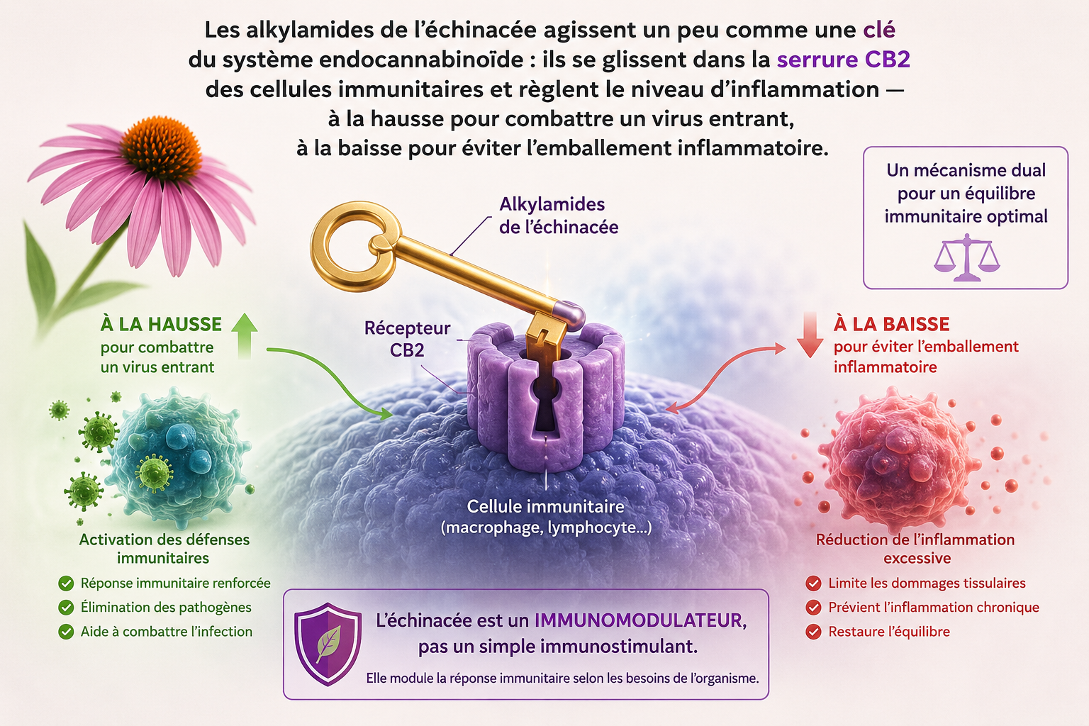 échinacée immunomodulateur récepteur CB2 mécanisme action alkylamides