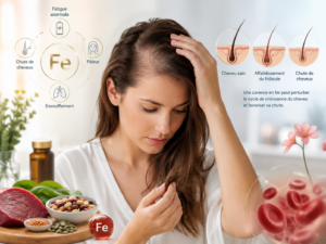 chute de cheveux liée à une carence en fer chez la femme