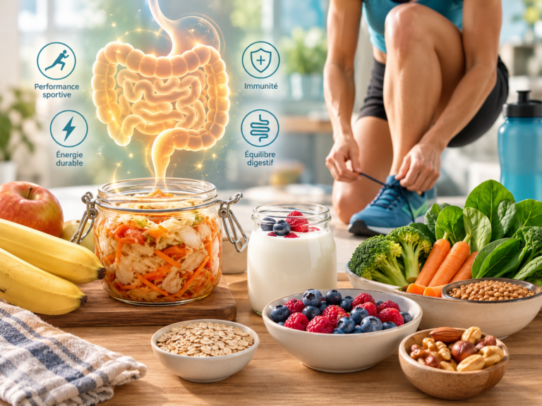 microbiote performance sportive : aliments fermentés et fibres pour les athlètes