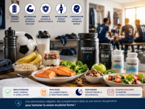 nutrition sport collectif aliments et compléments pour les joueurs en fin de saison