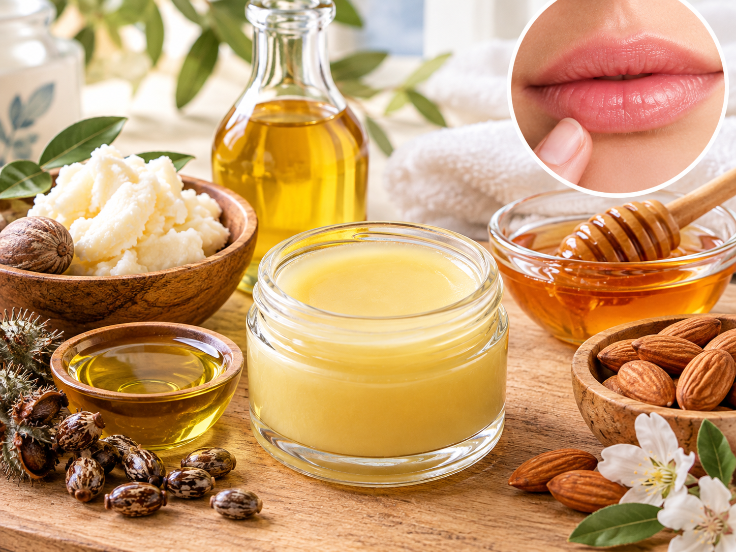 baume maison naturel pour lèvres gercée