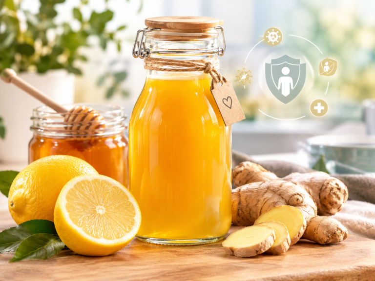 sirop maison miel citron gingembre pour l'immunité