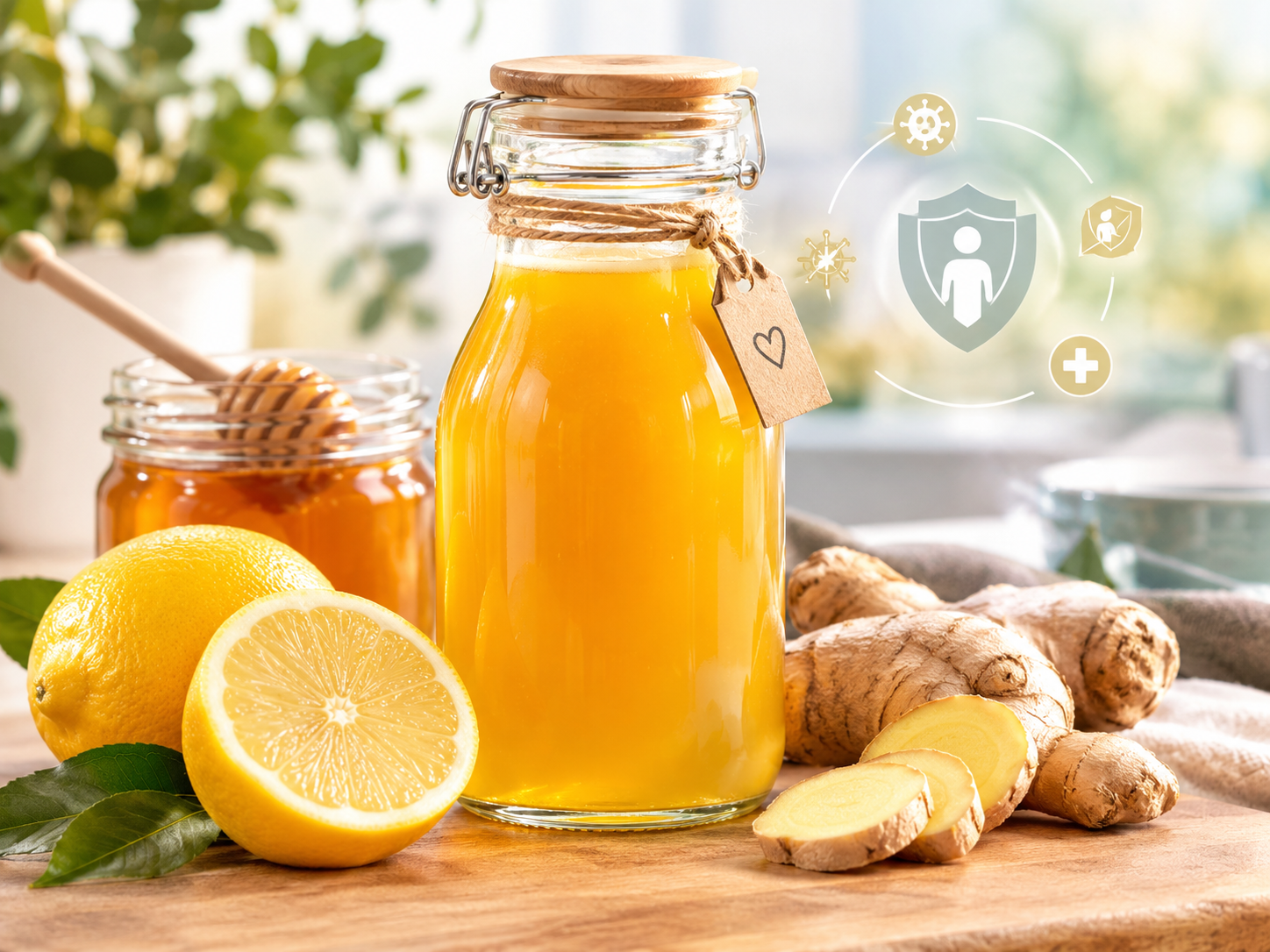 sirop maison miel citron gingembre pour l'immunité