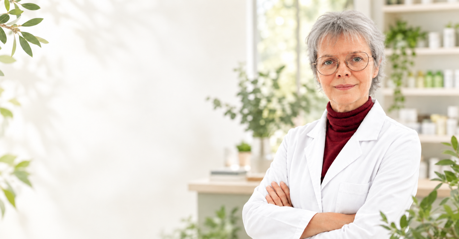 Dr Anne-Sophie Delepoulle, docteur en pharmacie, dans son officine